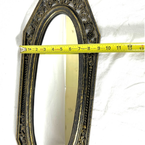 Vintage MCM 1964 Mirror Painted Plastic 22"x9" Flowers Fleur De Lis Motif - Picture 7 of 8